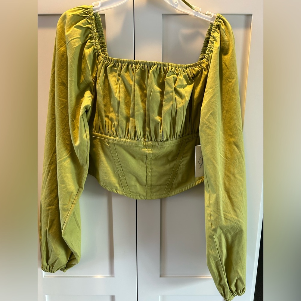 NWT Japna Womens Balloon sleeve, Corset top